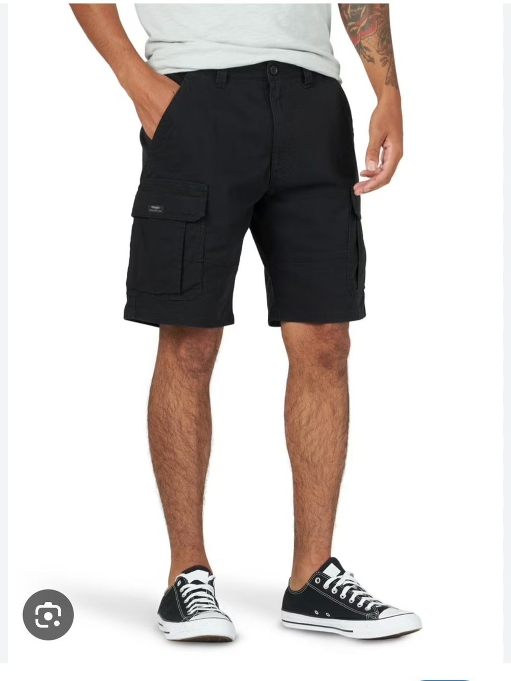 Wrangler Black Cargo Shorts for Men